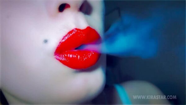 Miss Kira Star – Close up Red Lips Smoking