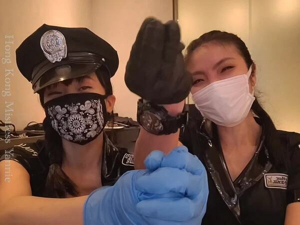 Mistress Yannie — Two sexy officers body searching a suspect