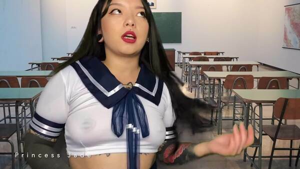 Princess Jade — Schoolgirl Makes Minute Man Eat His Cum