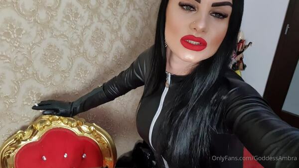 Goddess Ambra — A very hot and teasing LeatherFetish clip