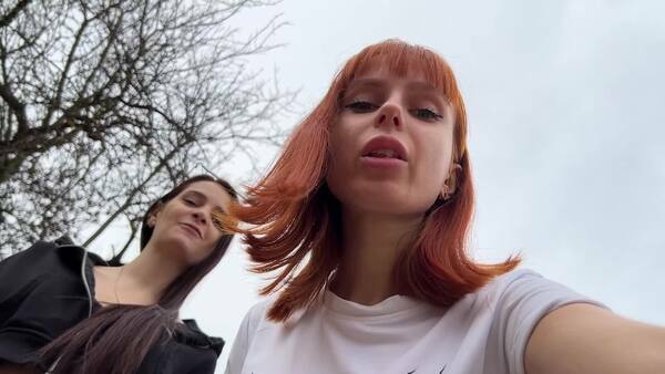Ppfemdom — Bully Girls Spit On You And Order You To Lick Their Dirty Sneakers — Outdoor POV Double Femdom