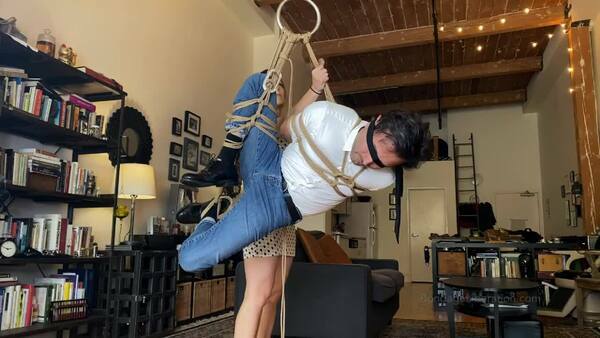Hang in There – Kino Payne and Elise Graves – Kino Offers Himself to Elise for Her to Practice Shibari – Rope Suspension – Suffering – Inverted Suspension