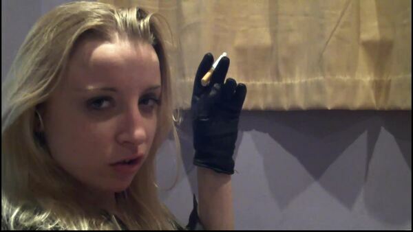 Sophie Shox — Chain Smoking In Black Leather Gloves