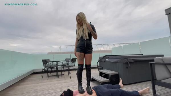 Femdom For Fun — Introducing to You Goddess K Boots Trampling Against the Hard Floor