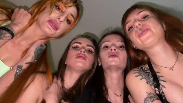 ppfemdom — Dominant Foursome Girls Spit On You — Close Up POV Spitting Humiliation